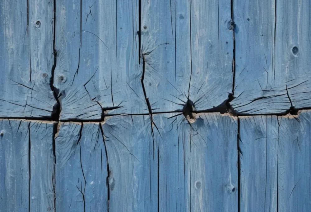 Weathered Blue Wooden Surface With Visible Cracks And Scratches Creating An Abstract Textured Pattern 1 5bcd