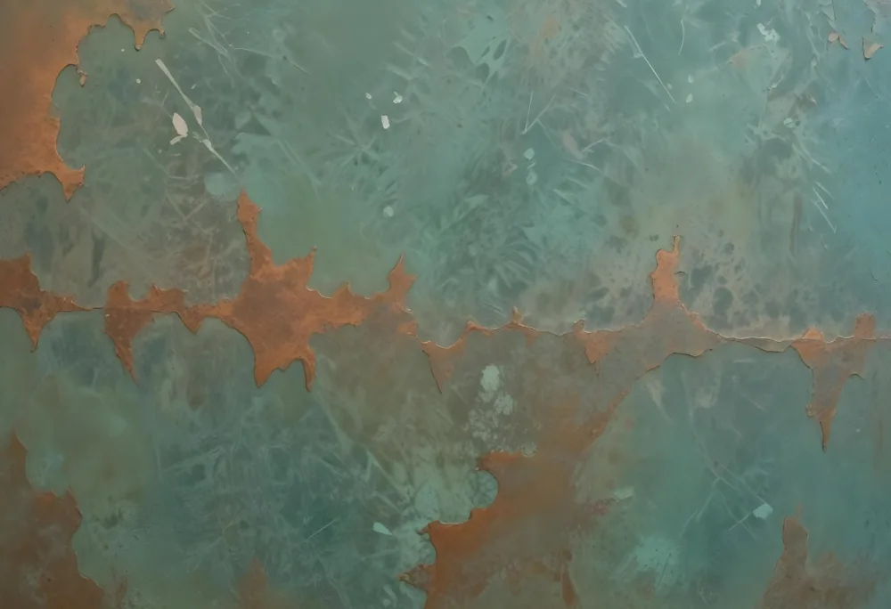 Weathered Copper Surface With A Green Patina Showing An Aged Textured And Mottled Appearance 16 0f64