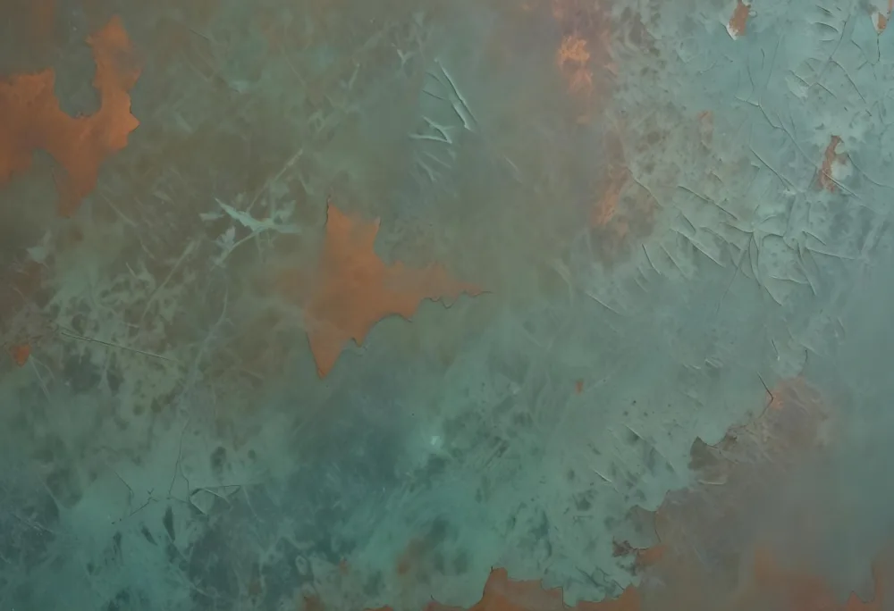 Weathered Copper Surface With A Green Patina Showing An Aged Textured And Mottled Appearance 18 08a5