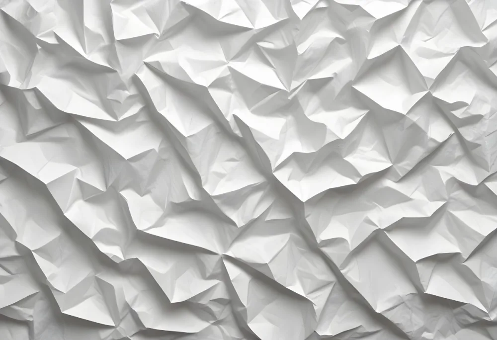 White Crumpled Paper Texture With Visible Folds And Creases Creating A Textured Background 33 E47d