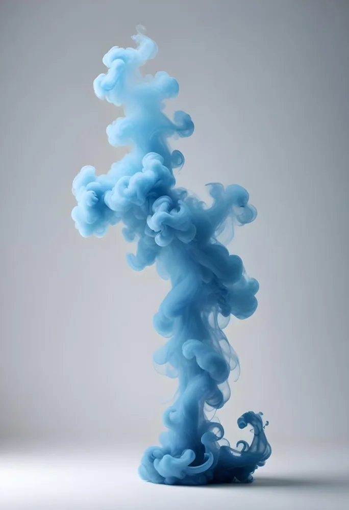 Wispy Blue Smoke Against A White Background 12 789f
