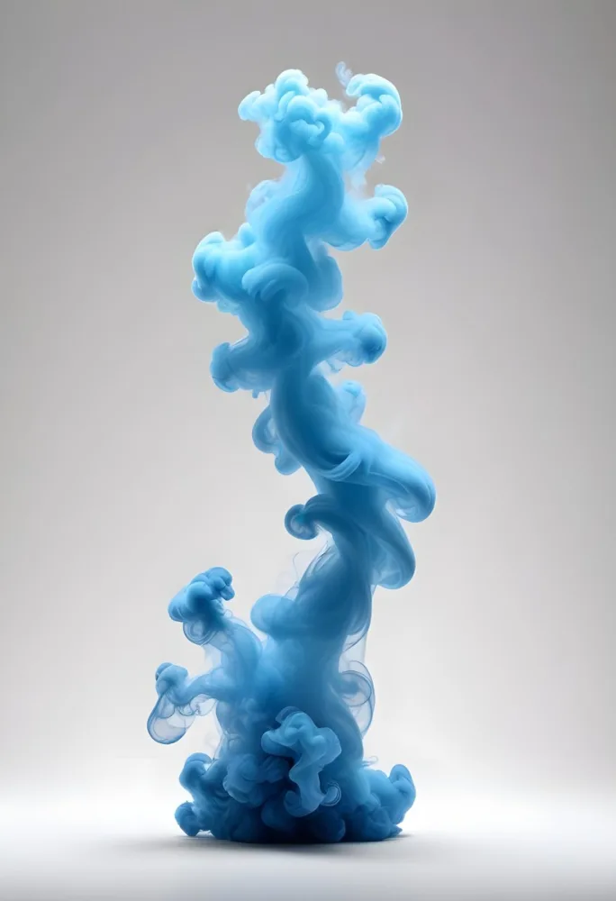 Wispy Blue Smoke Against A White Background 6 0458