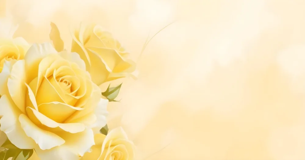 Yellow Roses In The Lower Left Corner Soft Petals Delicate Texture Bright And Cheerful Against A Soft Yellow Background Romantic And Elegant 35 F970