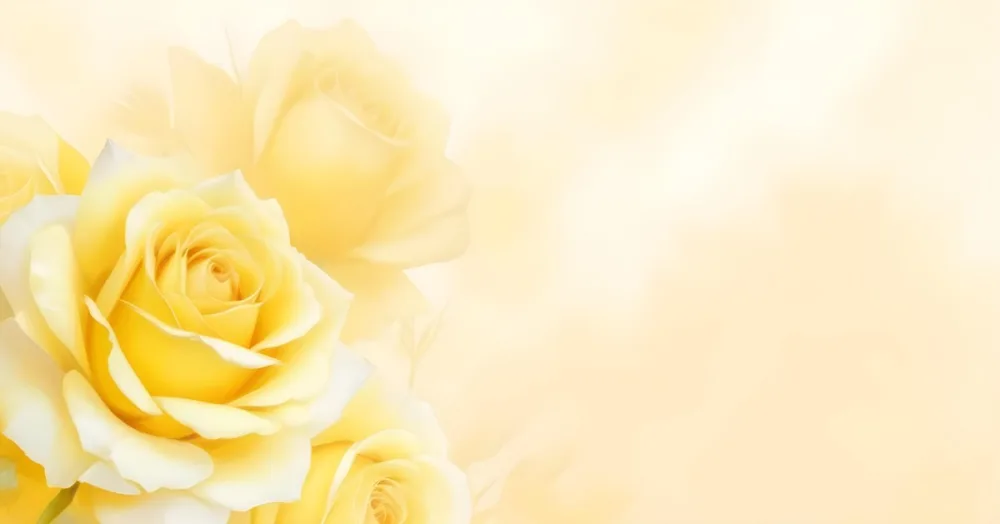 Yellow Roses In The Lower Left Corner Soft Petals Delicate Texture Bright And Cheerful Against A Soft Yellow Background Romantic And Elegant 4 2179