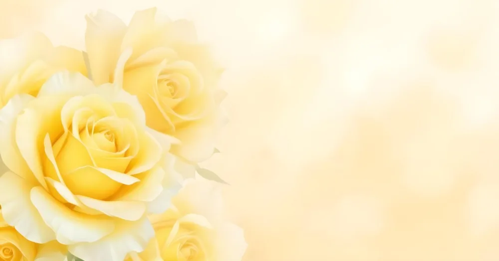 Yellow Roses In The Lower Left Corner Soft Petals Delicate Texture Bright And Cheerful Against A Soft Yellow Background Romantic And Elegant 6 77a6