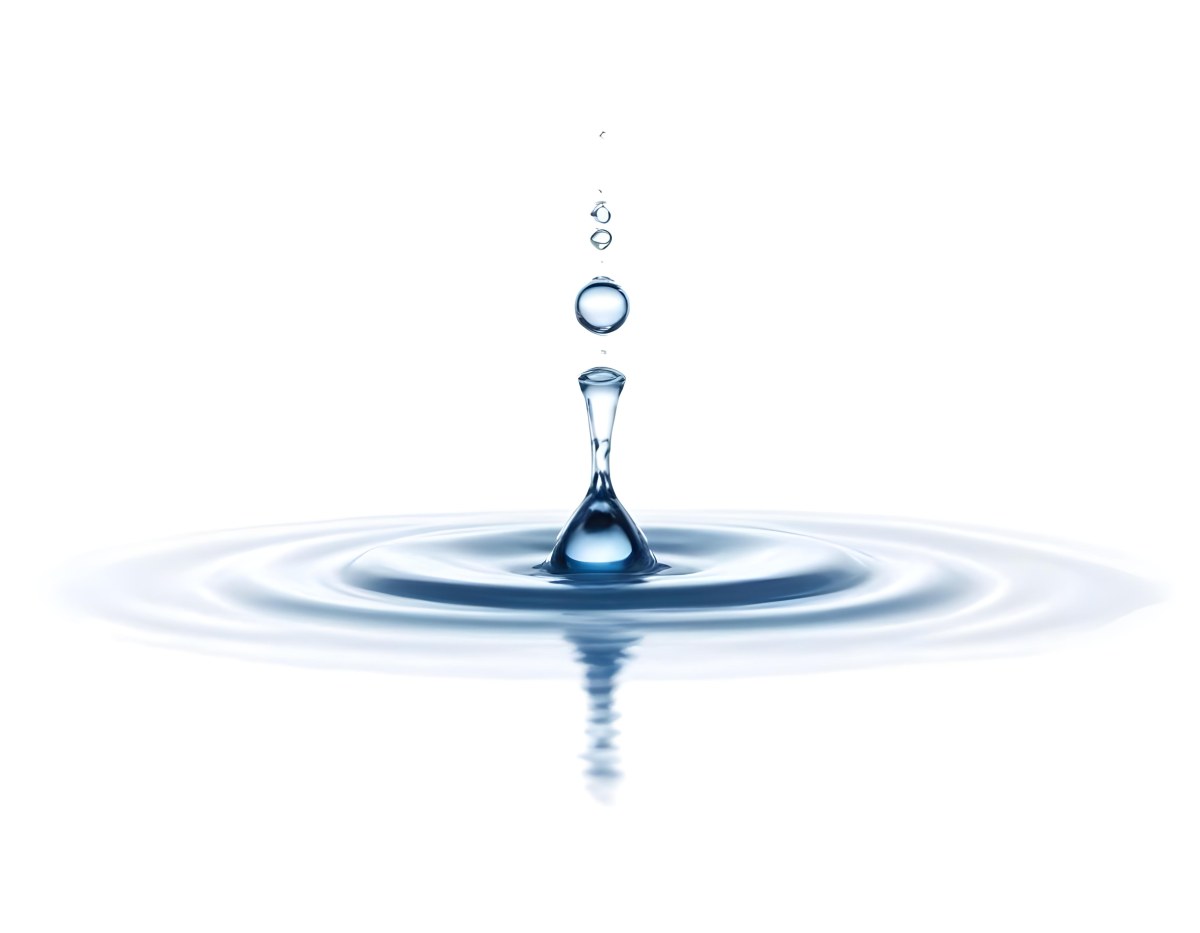 A Water Drop Falling Into A Body Of Water Creating Ripples Isolated On A White Background Studio Shot High Speed Photography 39 B4ae