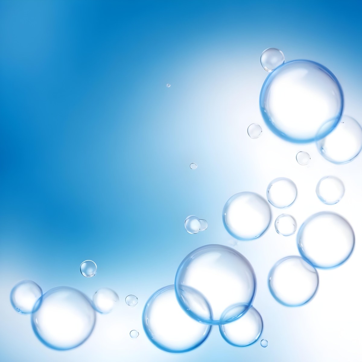 Digital Painting Bubbles Of Different Sizes Floating In The Air Some Of Them Are Grouped Together Light Blue Background With Some Blue Spots Bold And Slim Lines Brush Strokes 2 42b6