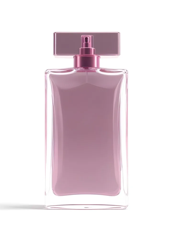 3d Model A Perfume Bottle With A Rectangular Shape And A Pink Liquid Inside On A White Background Figure Octane Render Volumetric Highly Detailed Videogame Aesthetic 10 C516