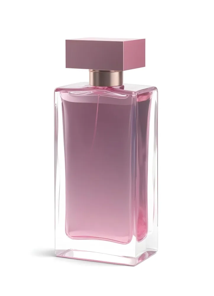 3d Model A Perfume Bottle With A Rectangular Shape And A Pink Liquid Inside On A White Background Figure Octane Render Volumetric Highly Detailed Videogame Aesthetic 23 0994