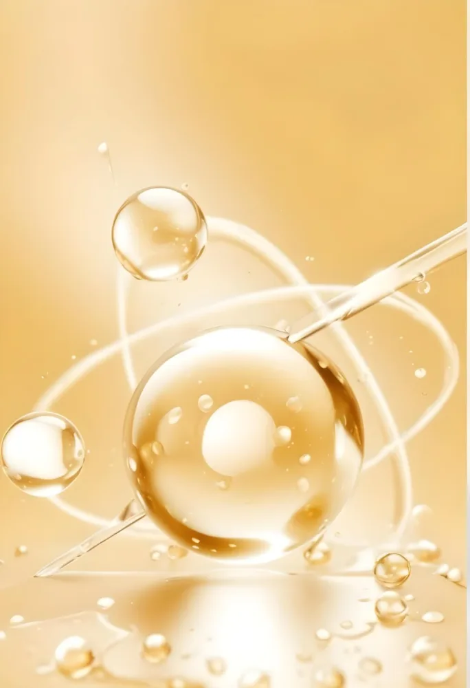 3d Model Golden Liquid Drops With Molecules And A Pipette On A Golden Background With Light Effects Cosmetic Concept Figure Octane Render Volumetric Highly Detailed Videogame Aesthetic 21 5af5