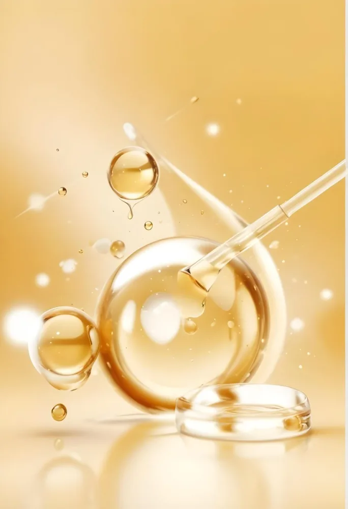 3d Model Golden Liquid Drops With Molecules And A Pipette On A Golden Background With Light Effects Cosmetic Concept Figure Octane Render Volumetric Highly Detailed Videogame Aesthetic 31 7aeb