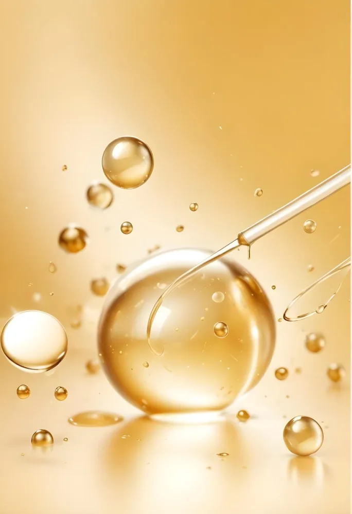 3d Model Golden Liquid Drops With Molecules And A Pipette On A Golden Background With Light Effects Cosmetic Concept Figure Octane Render Volumetric Highly Detailed Videogame Aesthetic 38 8429