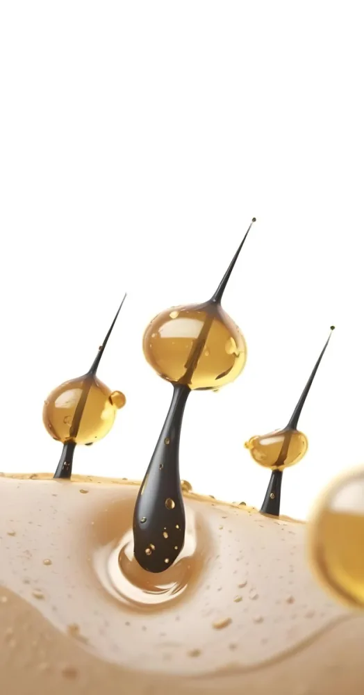 3d Model Hair Follicles With Oil Drops On A White Background Close Up View Of Hair And Scalp Hair Care Concept Hair Treatment Hair Health Figure Octane Render Volumetric Highly Detailed Videogame Aesthetic 9 9cfb