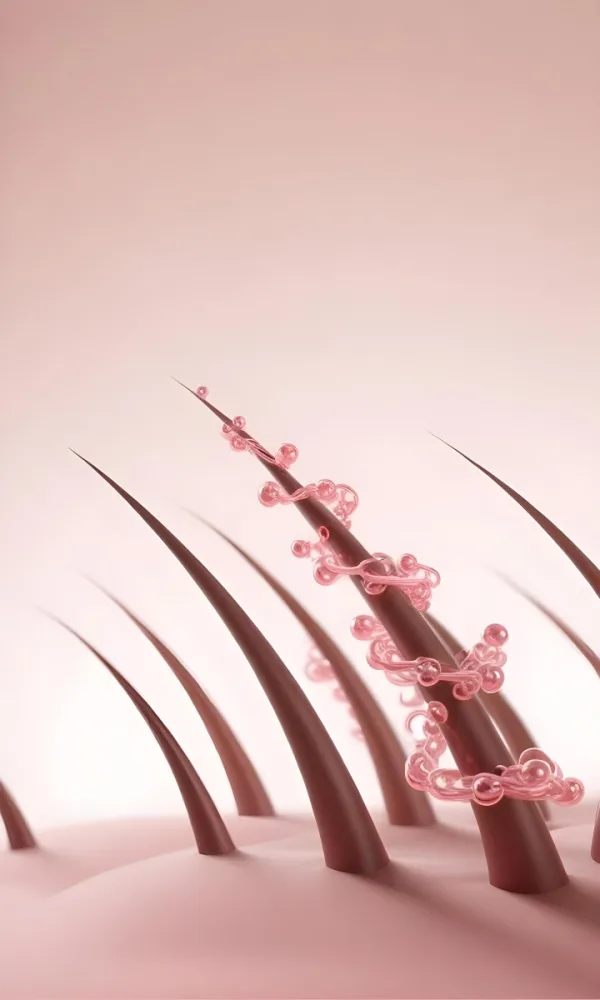3d Model Hair Strands With A Spiral Of Pink Spheres The Hair Is Dark Brown And Shiny Light Pink Background Figure Octane Render Volumetric Highly Detailed Videogame Aesthetic 17 9f46