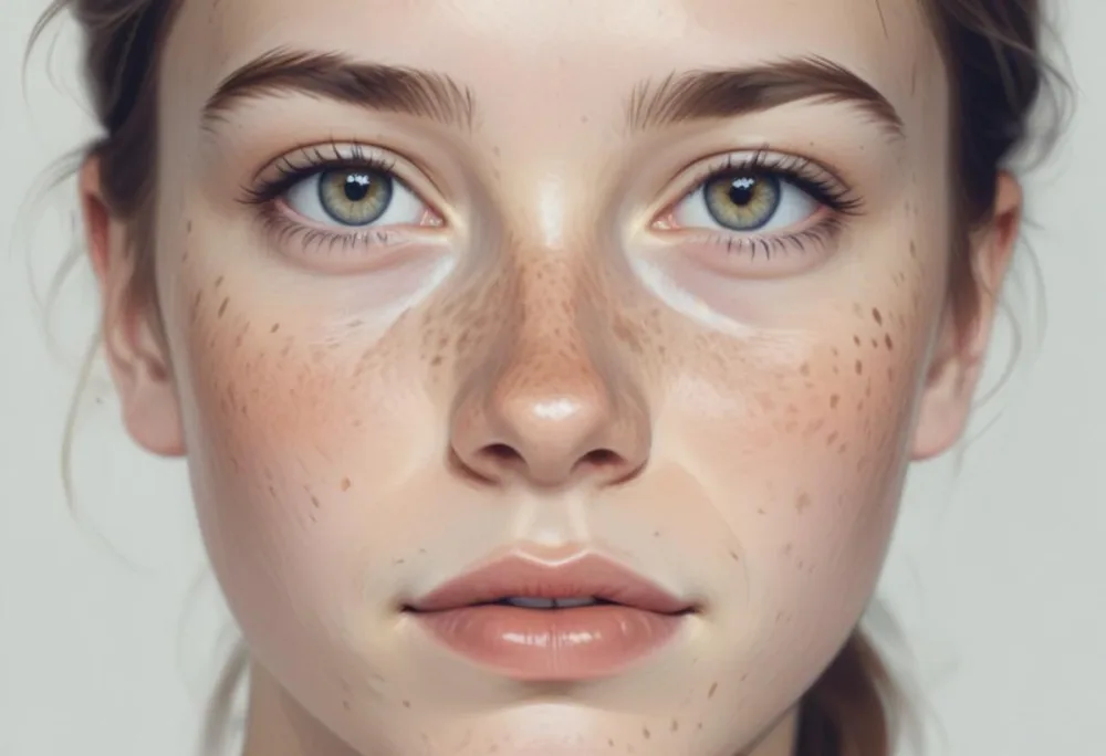 A 16 Year Old White Girl With Freckles And Light Brown Hair Looking At The Camera In A White Background 2 940d