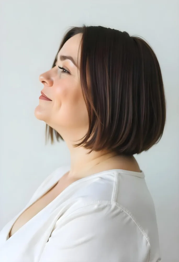 A 30 Year Old White Woman With Short Brown Hair And White Shirt In A White Background 12 4a31