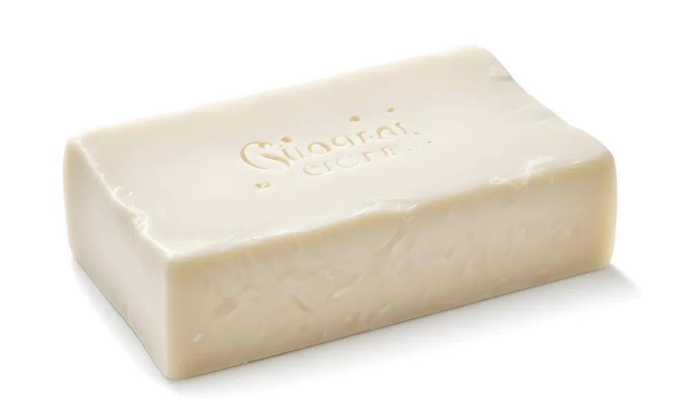 A Bar Of White Soap With A Slightly Rough Texture Casting A Soft Shadow On A Plain White Background 6 3a6e