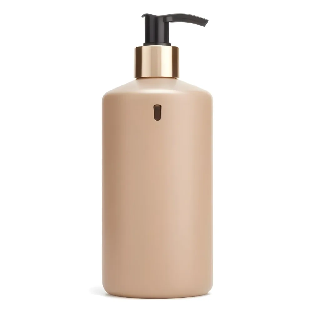A Beige Bottle With A Black Pump Dispenser Likely Containing A Cosmetic Or Personal Care Product 16 2bc4