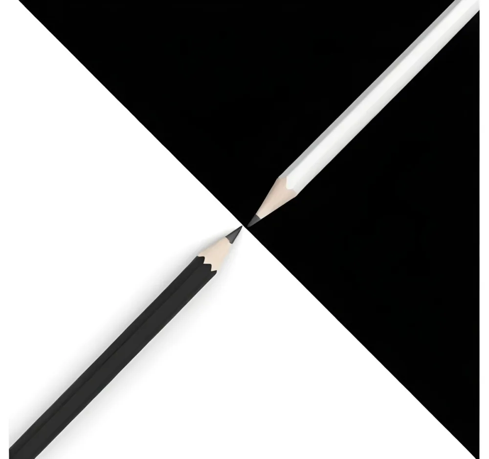 A Black And White Pencil Crossing Each Other In The Middle Of A Black And White Background 16 7e0d 239f