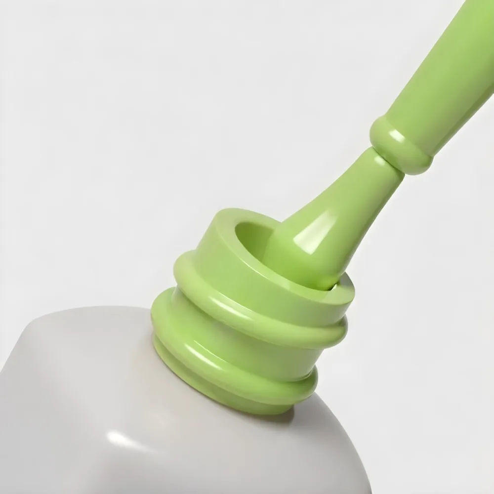 A Bottle Of Light Green Nail Polish With The Brush Inside The Bottle Is White Plain Background 11 6648
