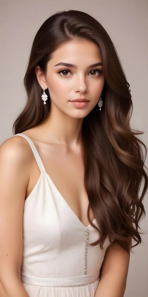 A Caucasian Woman 21 Years Old Light Skin Brown Hair Light Brown Eyes Light Lips Looking At The Camera In A White Background 17 F722