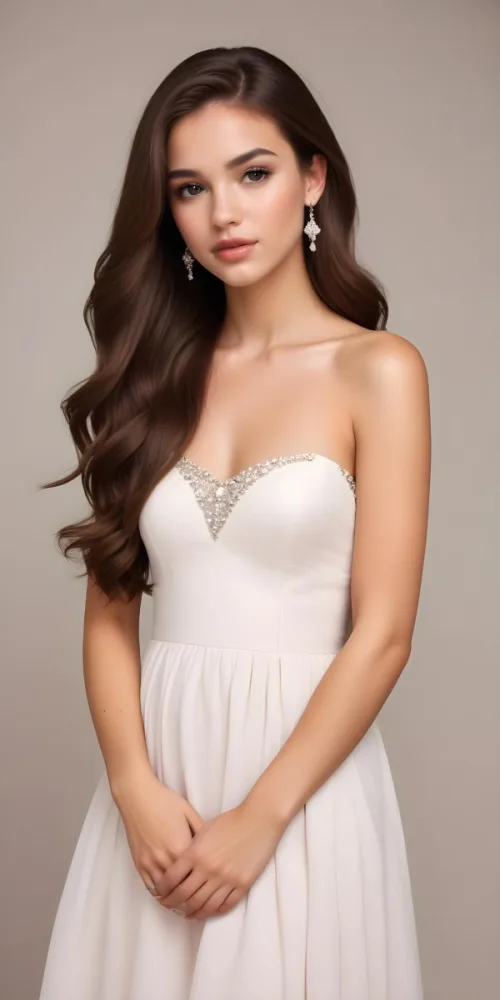 A Caucasian Woman 21 Years Old Light Skin Brown Hair Light Brown Eyes Light Lips Looking At The Camera In A White Background 18 33de