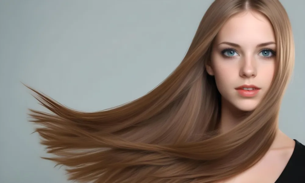 A Caucasian Woman 23 Years Old With Long Blue Hair Light Skin And Gray Eyes In A Gray Background 31