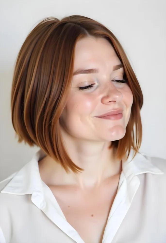 A Caucasian Woman 25 Years Old Freckles Red Hair Closed Eyes Wearing A White Shirt In A White Background 19 6b62