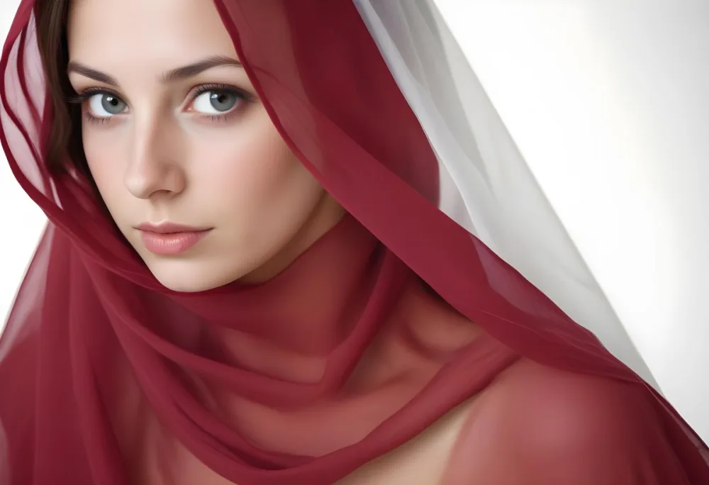 A Caucasian Woman 25 Years Old With A White Veil In A White Background 1 F886