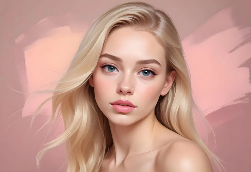 A Caucasian Woman 25 Years Old With Long Blonde Hair Light Skin And Light Pink Lips In A Studio With A Neutral Background 40 20f8