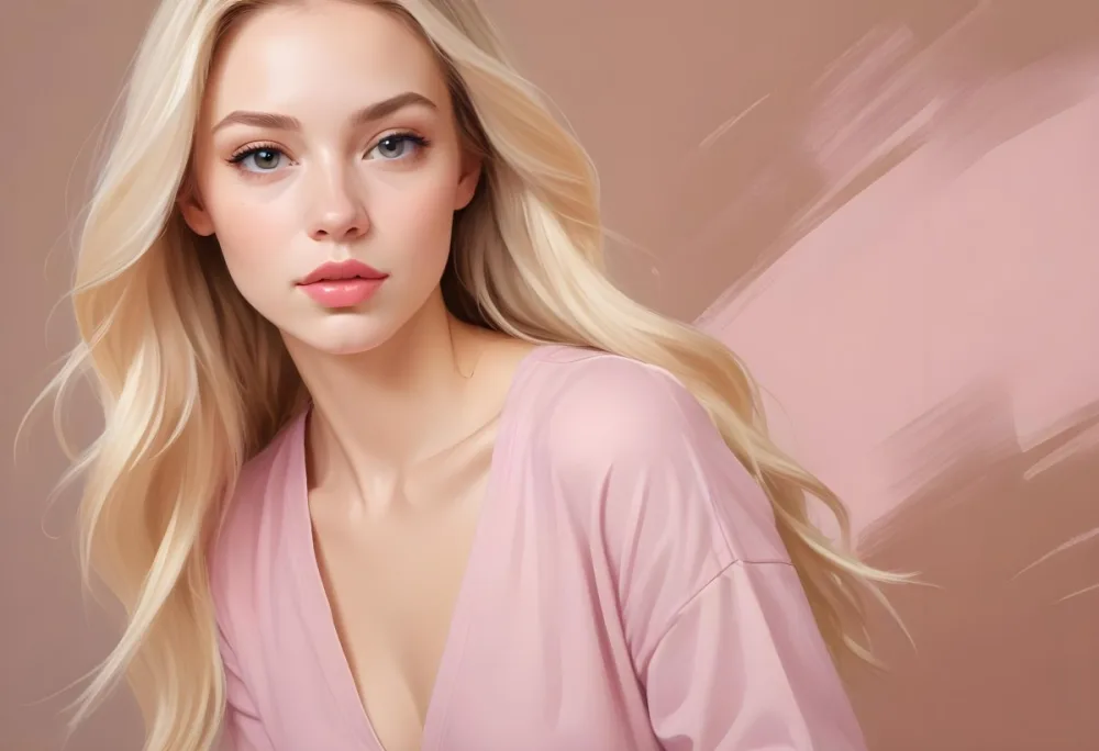 A Caucasian Woman 25 Years Old With Long Blonde Hair Light Skin And Light Pink Lips In A Studio With A Neutral Background 44 2b1e