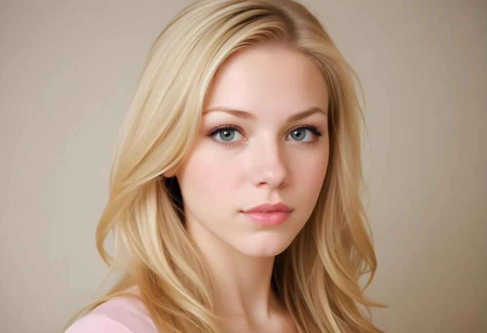 A Caucasian Woman 25 Years Old With Long Blonde Hair Light Skin And Light Pink Lips In A Studio With A Neutral Background 8 Eb33