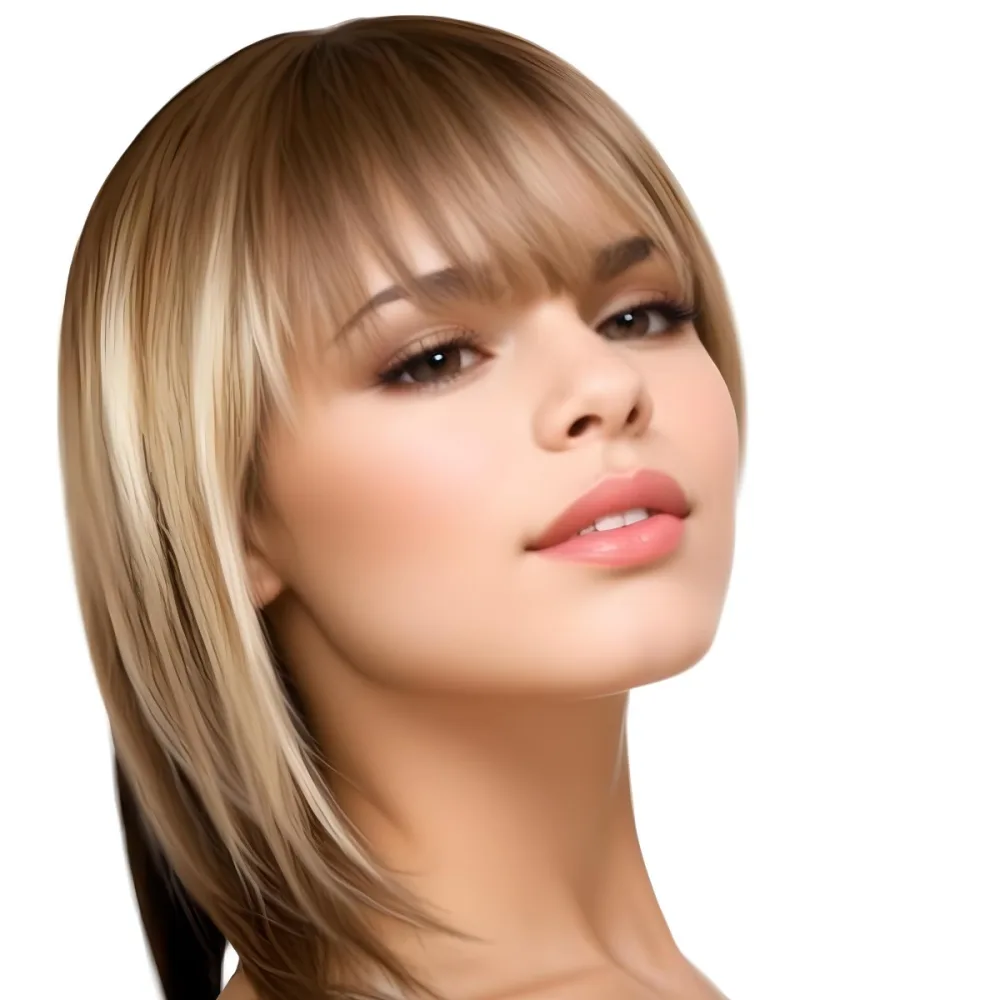 A Caucasian Woman Light Skin 25 Years Old Brown And Blonde Hair In A White Background 14 2b8c