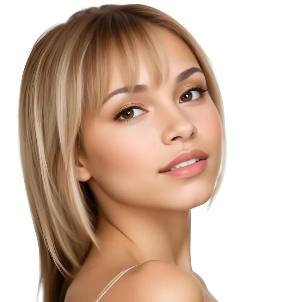 A Caucasian Woman Light Skin 25 Years Old Brown And Blonde Hair In A White Background 24 Be8b