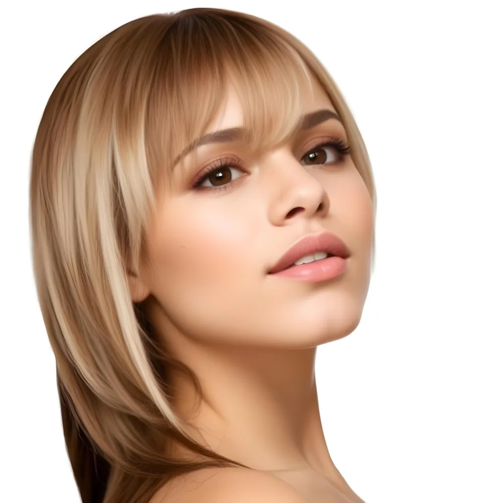 A Caucasian Woman Light Skin 25 Years Old Brown And Blonde Hair In A White Background 29 6faa