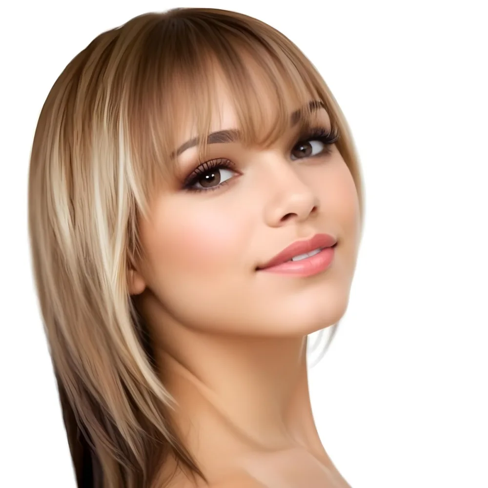 A Caucasian Woman Light Skin 25 Years Old Brown And Blonde Hair In A White Background 7 6b32