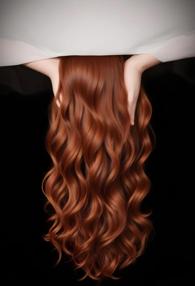 A Close Up Image Of A Woman S Long Wavy Reddish Brown Hair 5 8af0