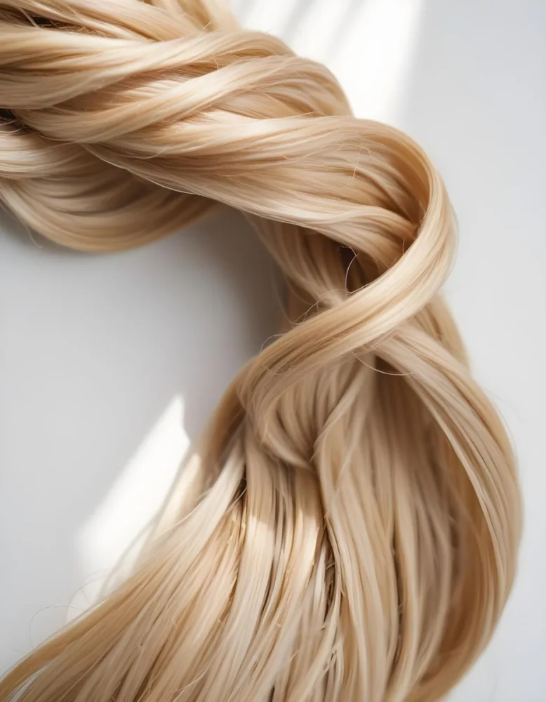 A Close Up Image Of Blonde Hair Strands Twisted And Curled Showcasing Various Shades Of Blonde From Light To Dark 3 C366