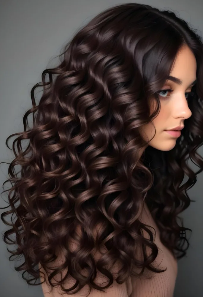 A Close Up Image Of Long Dark Brown Curly Hair With A Glossy Healthy Appearance 10 A0a2