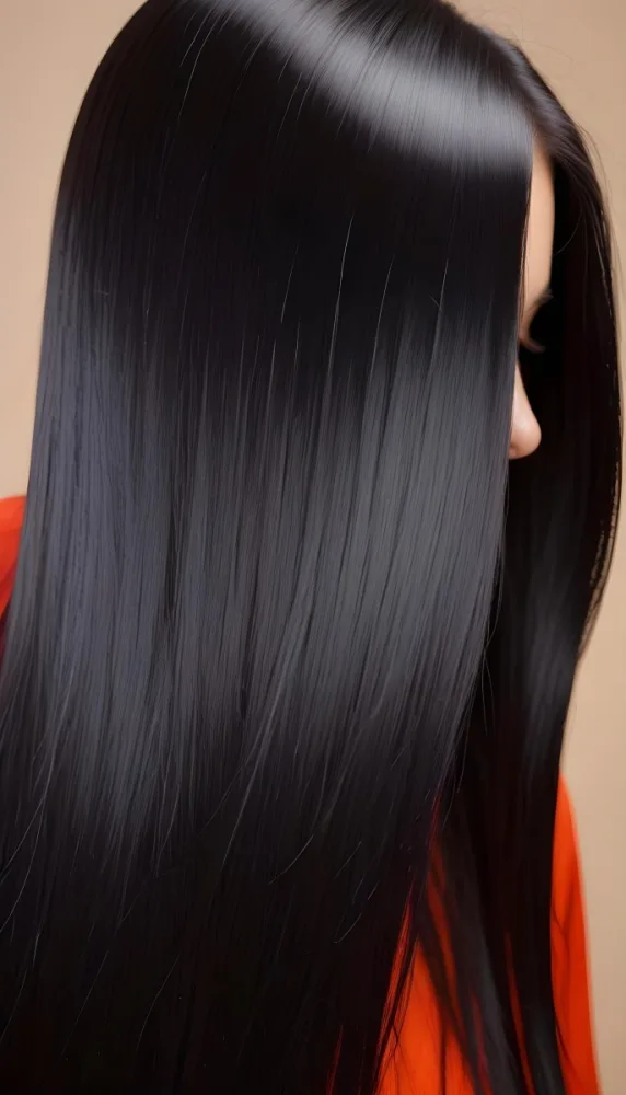 A Close Up Image Of Long Straight Black Hair With A Glossy Shiny Appearance 1 8d3a