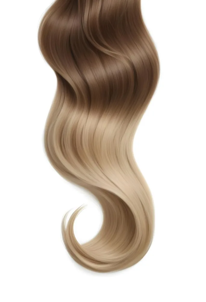 A Close Up Image Of Long Wavy Blonde Hair With Brown Roots Showcasing A Natural Looking Ombre Or Balayage Hair Color Effect 5 Ae01