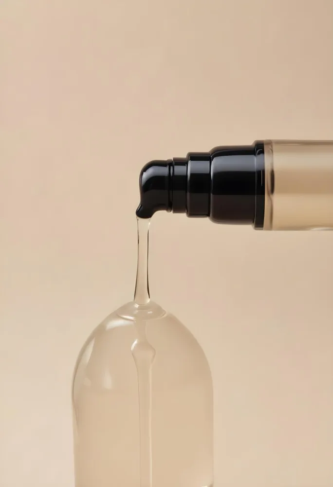 A Close Up Of A Black Cosmetic Bottle Or Dropper Dispenser With A Clear Liquid Dripping From The Tip 23