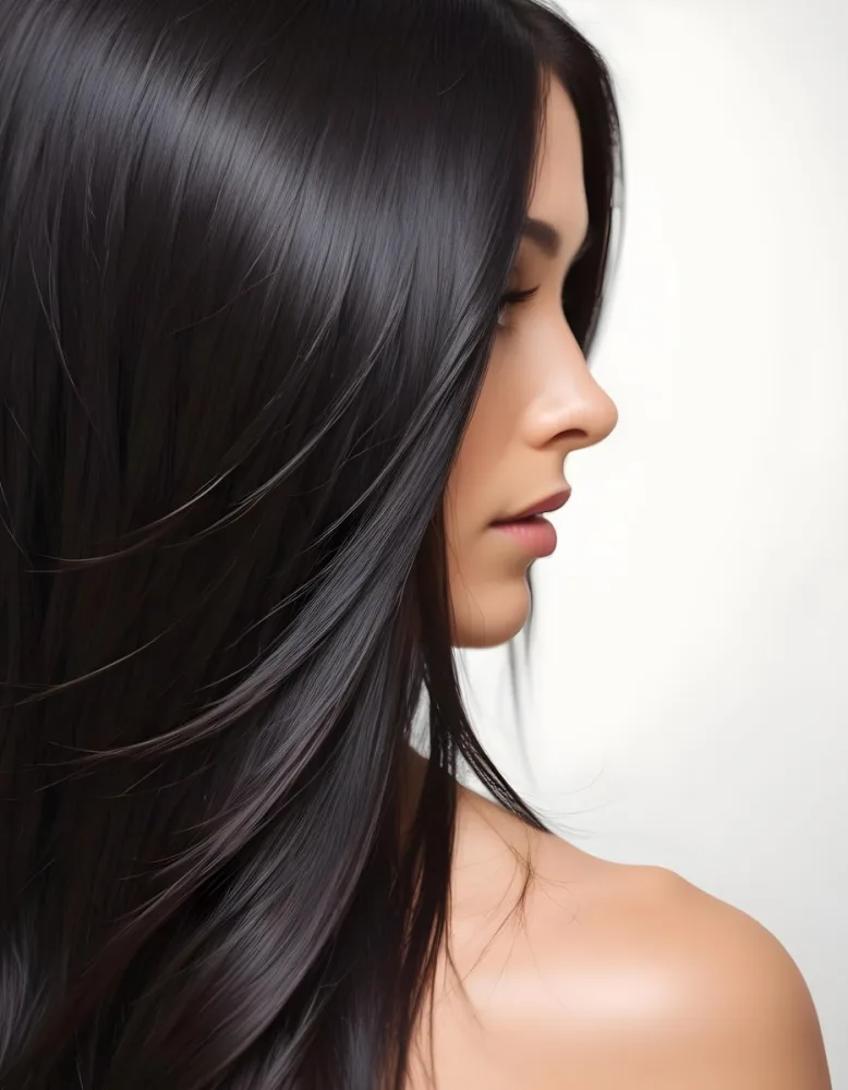 A Close Up Of A Woman S Long Dark Hair Shiny 3