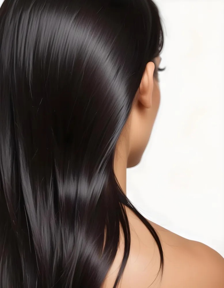 A Close Up Of A Woman S Long Dark Hair Shiny 7