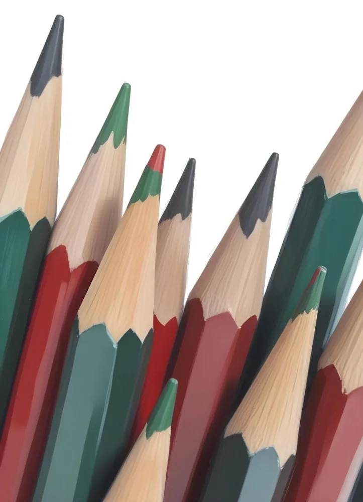 A Group Of Red And Green Pencils With Graphite Tips Arranged In A Cluster Isolated On A White Background 29 B551 7e99