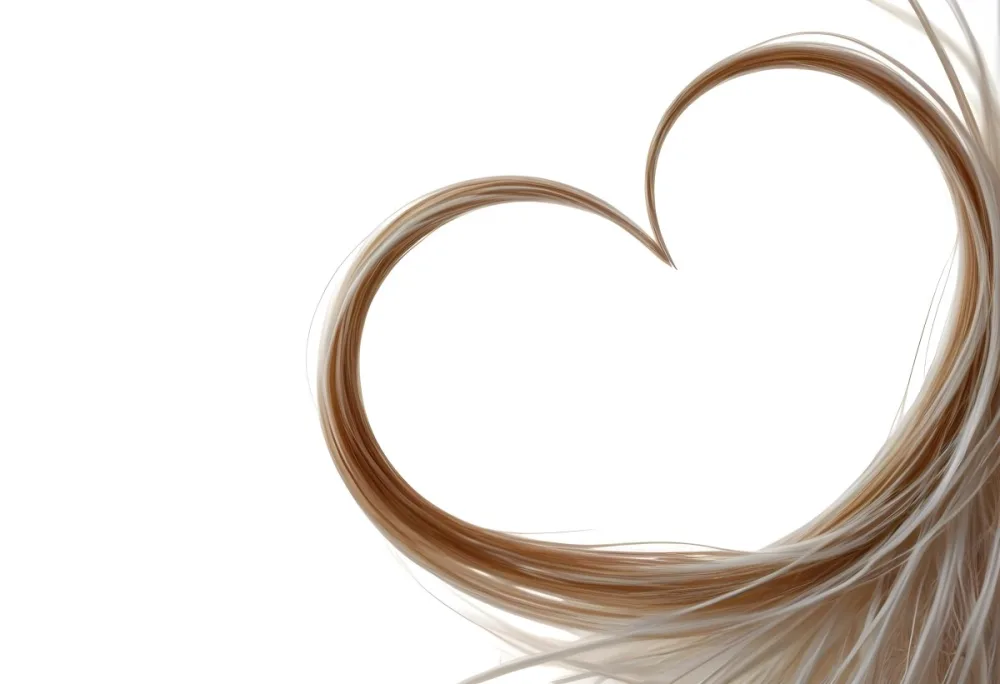 A Heart Shape Made Of White Hair Strands The Hair Is Shiny And Healthy The Background Is Plain White Studio Shot 15