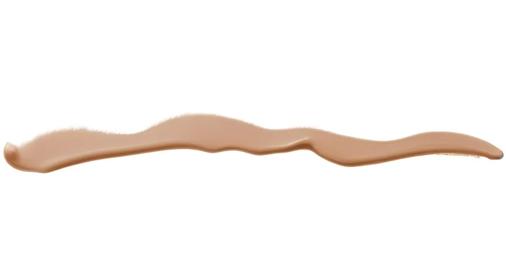 A Line Of Light Brown Liquid Foundation Isolated On A White Background With A Smooth And Slightly Glossy Texture Used For Cosmetics 18 Dcb4