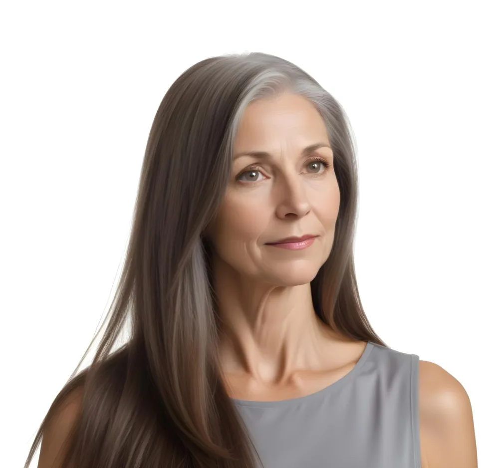 A Middle Aged Caucasian Woman With Long Straight Brown And Gray Hair 22 74f3
