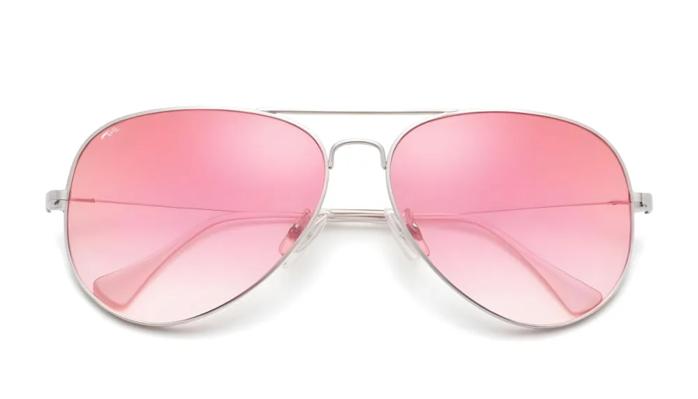 A Pair Of Aviator Sunglasses With Pink Gradient Lenses And Silver Frames Isolated On A White Background 7 A6c9