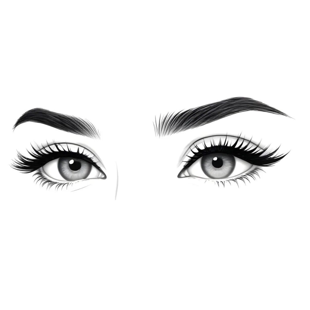 A Pair Of Eyes One Open And One Closed With Long Eyelashes And Defined Eyebrows In A Minimalist Style Isolated On A White Background 1 A963